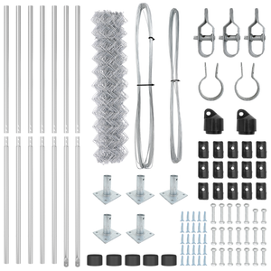 Recinzione in rete metallica con 7 post flangiati 1,2 x 10 m in acciaio zincato
