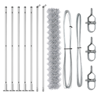 Recinzione a Maglie con 7 Pali Flangiati 1.4x10 m in Acciaio Zincato