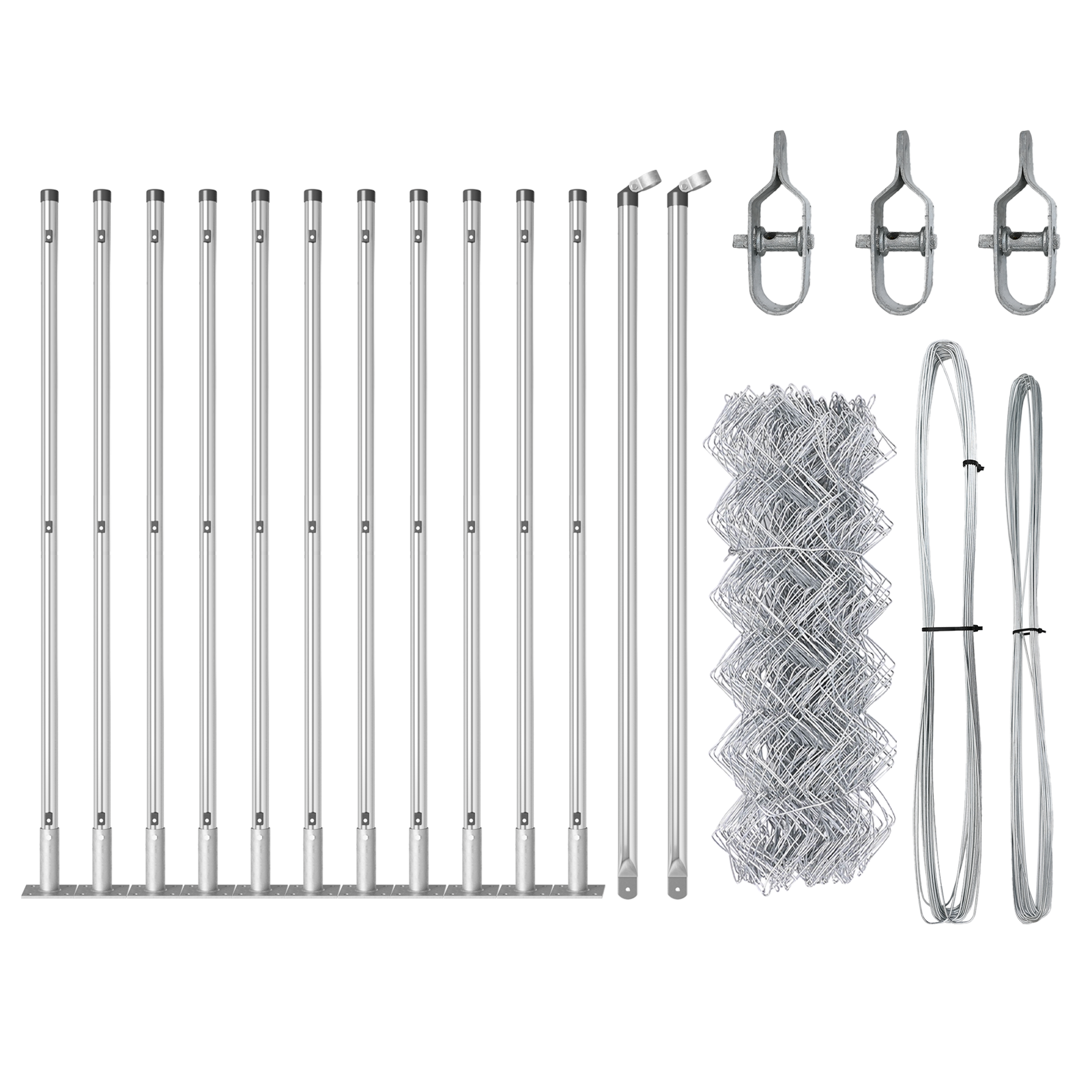 Recinzione a Maglie con 13 Posti Flangiati 0.4 x 25 m Acciaio Galvanizzato