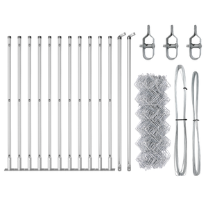 Recinzione a Maglie con 13 Posti Flangiati 0.4 x 25 m Acciaio Galvanizzato