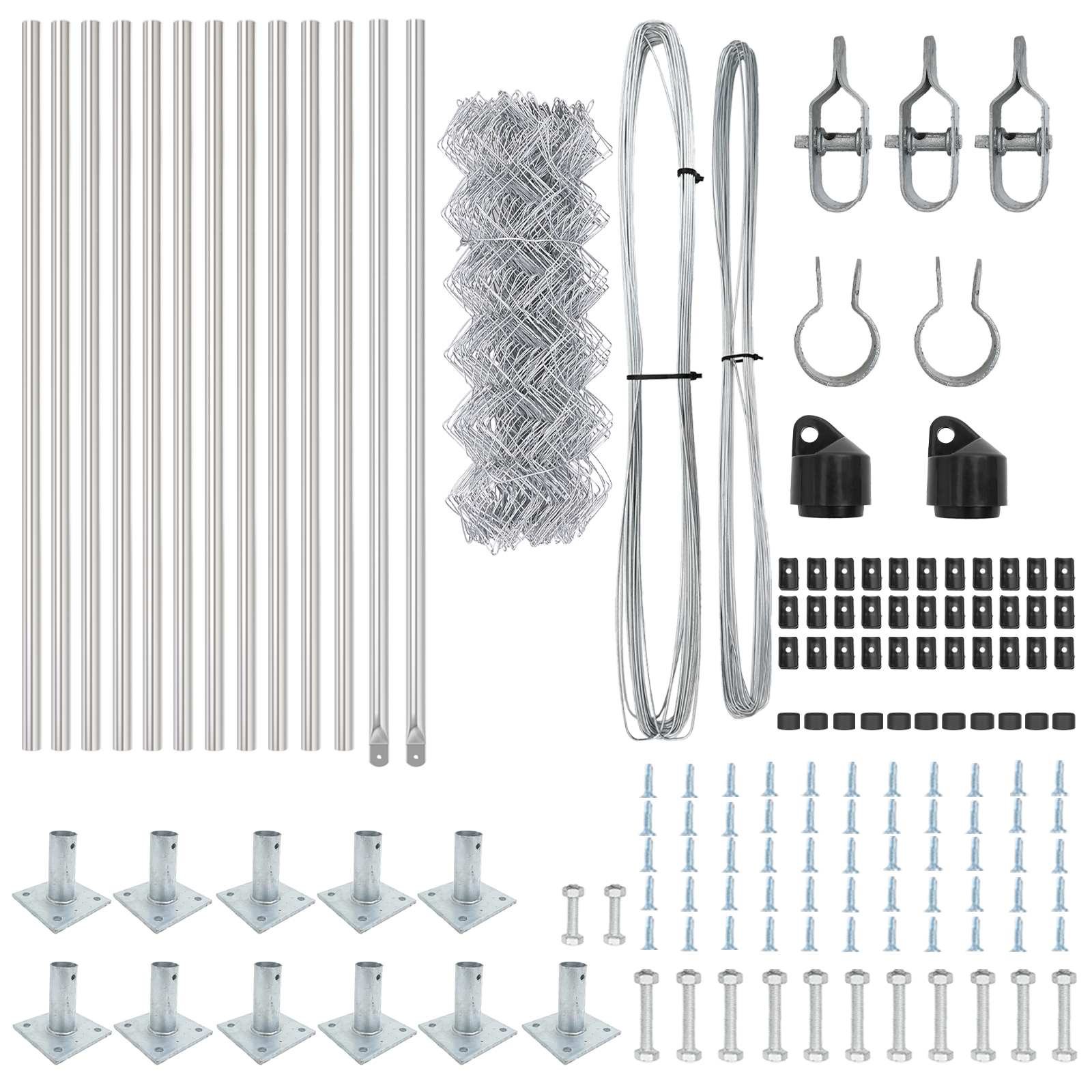 Recinzione a Maglie con 13 Posti Flangiati 0.4 x 25 m Acciaio Galvanizzato