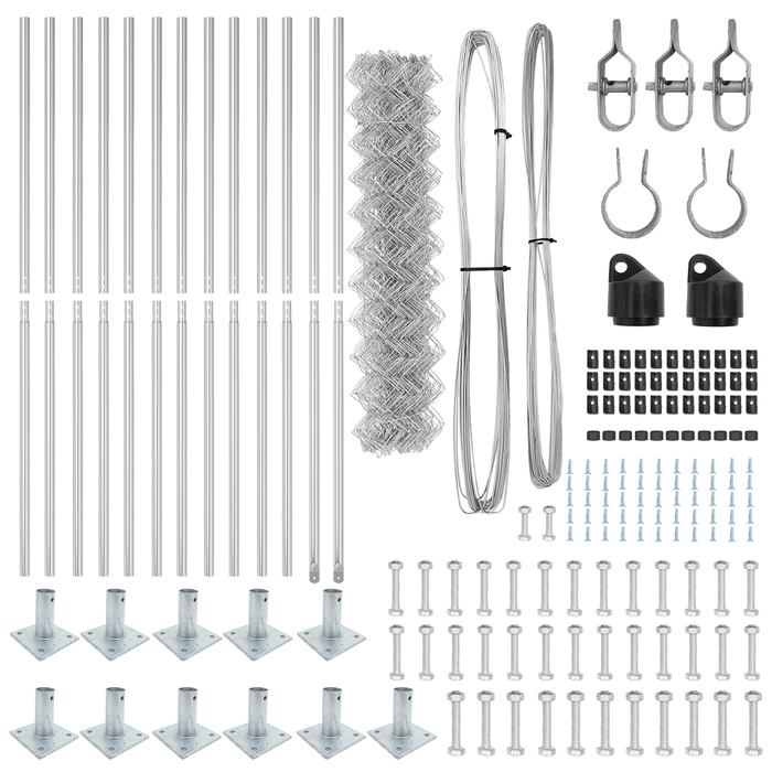 Recinzione in catena Set di 2 Galvanizzato Acciaio galvanizzato