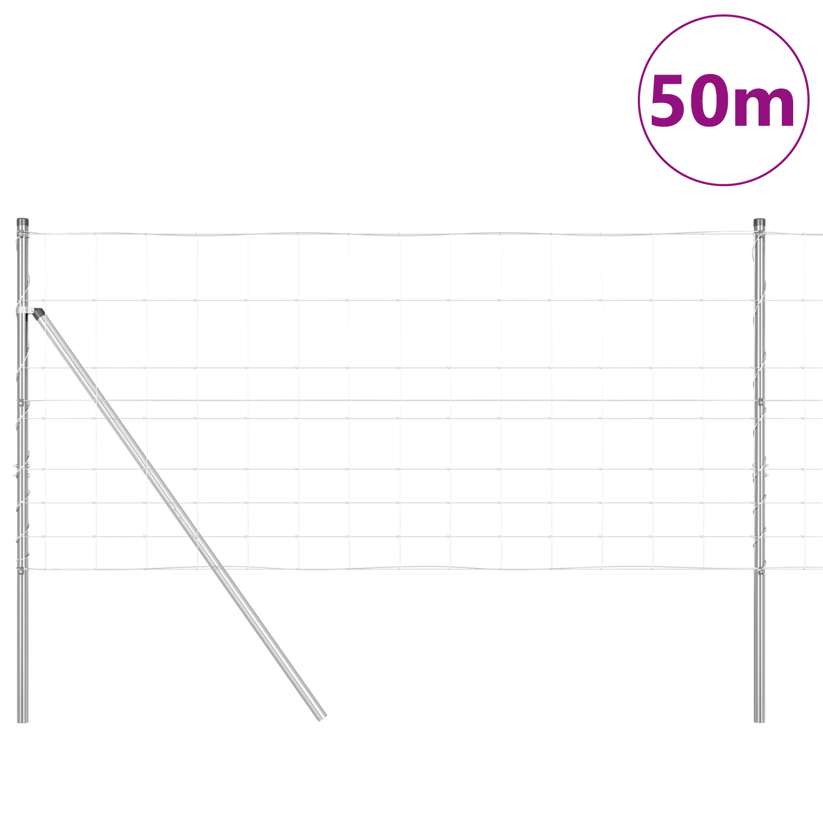 Recinzione da Campo  1x50 m in Acciaio Galvanizzato