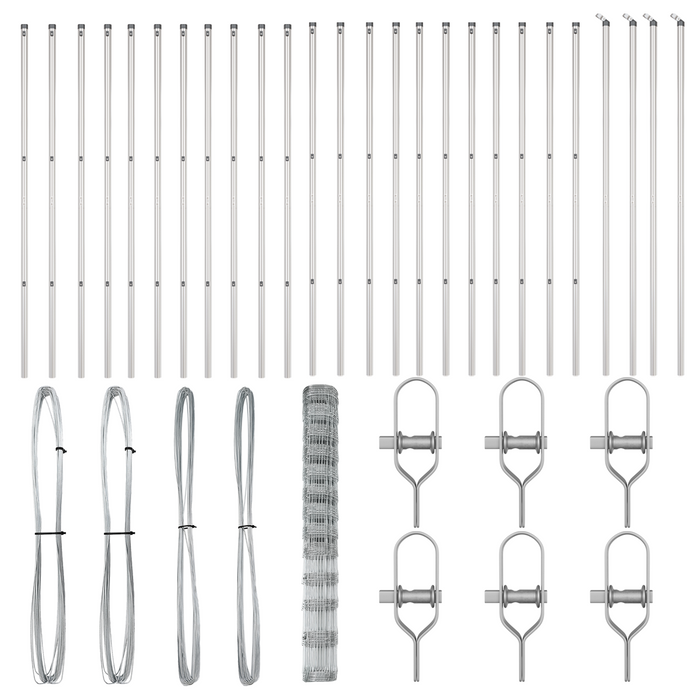 Recinzione per Campi  1,5x50 m in Acciaio Zincato