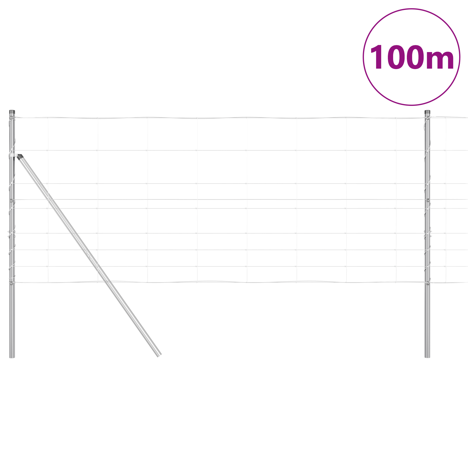 Recinzione da Campo 1x100 m Acciaio Galvanizzato