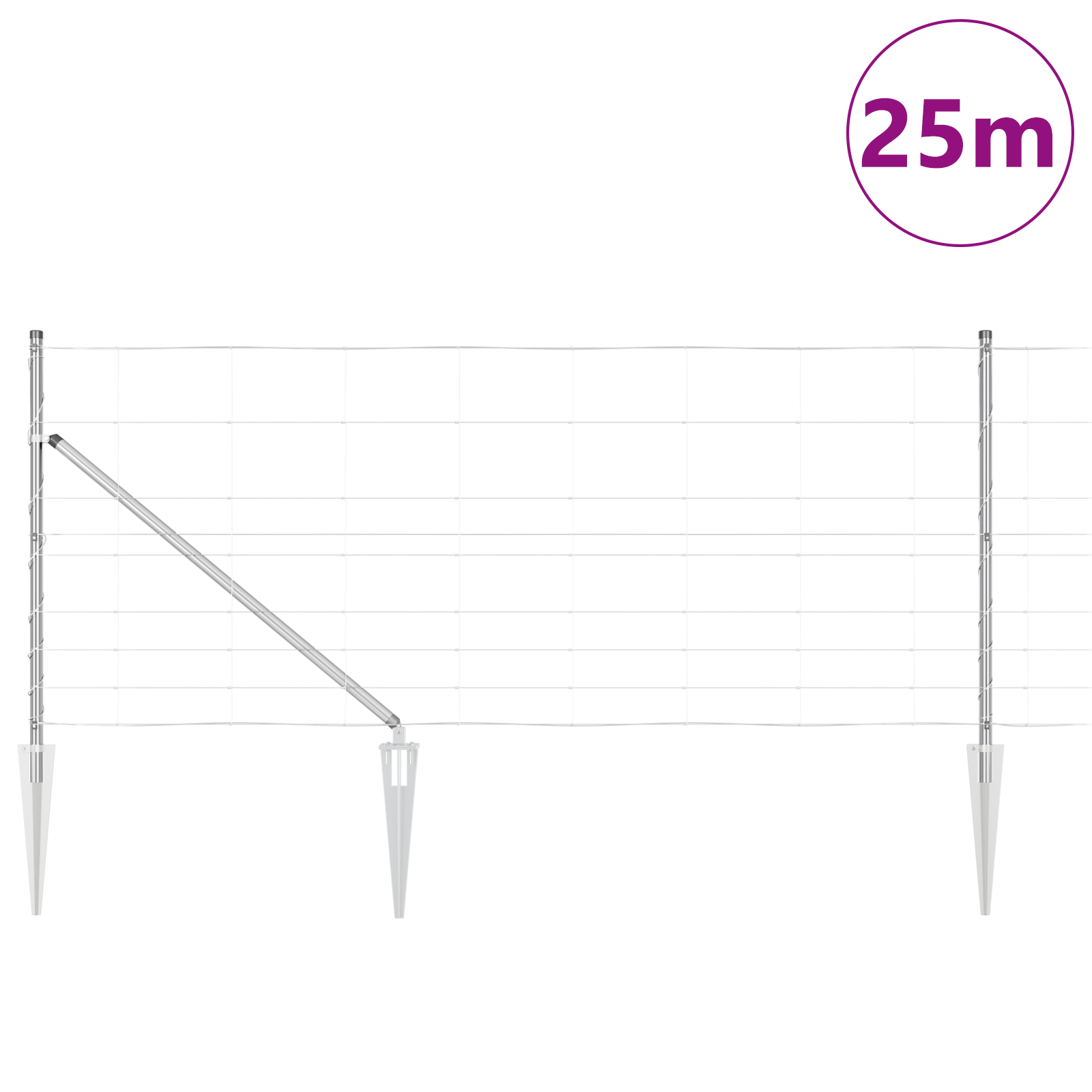 Recinzione da Campo  1x25 m Acciaio Galvanizzato