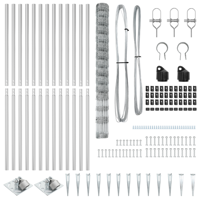 Recinzione da Campo  1,6x25 m in Acciaio Galvanizzato