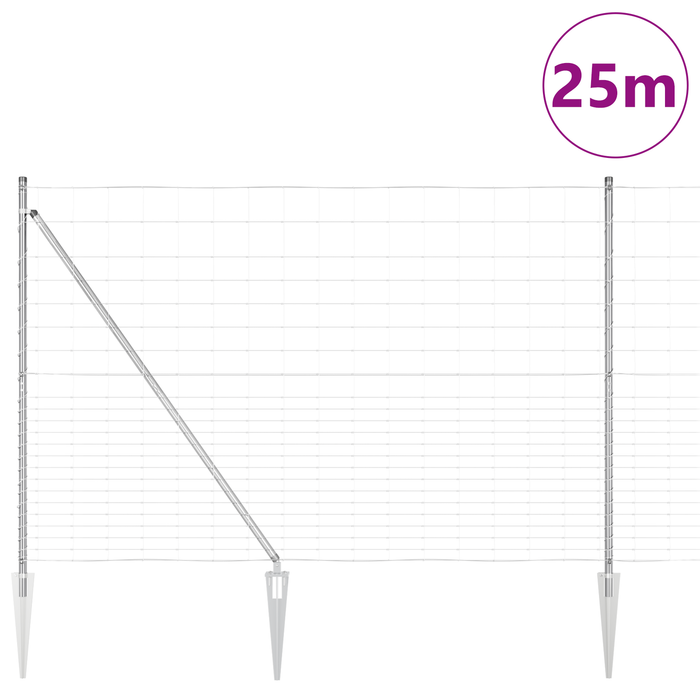 Recinto per Campo  1.6x25 m in Acciaio Zincato