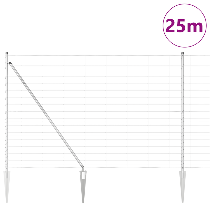 Recinto per Animali 1.6x25 m Acciaio Zincato