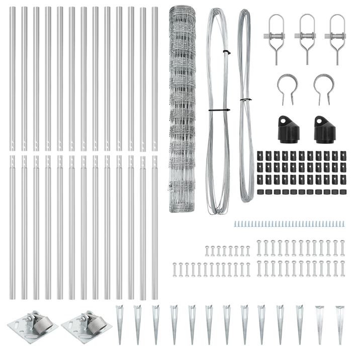 Recinzione per Campo 1.2x50 m Acciaio Galvanizzato