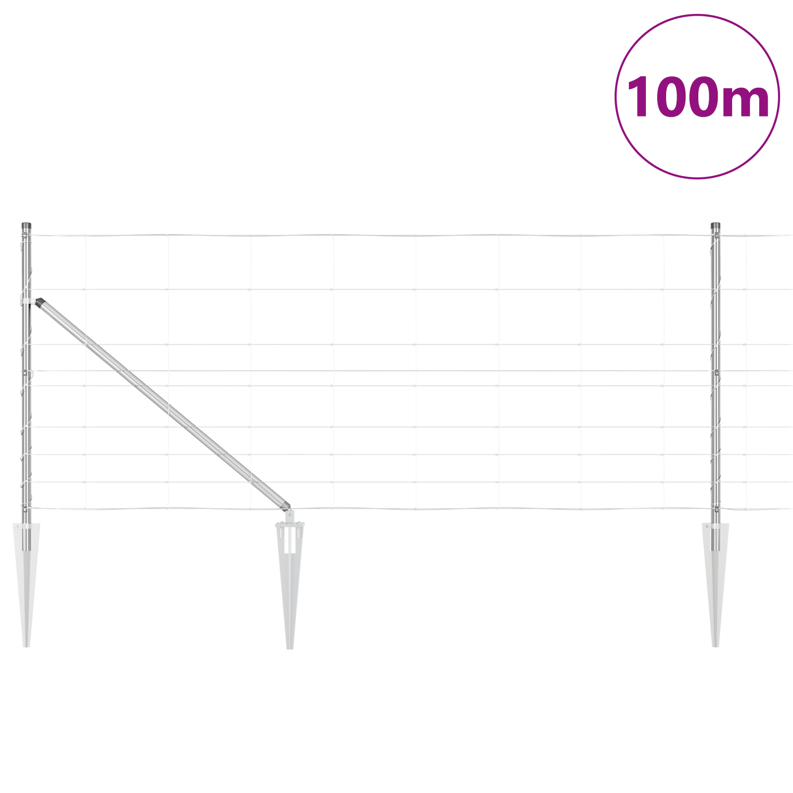 Recinzione da Campo  1x100 m Acciaio Galvanizzato