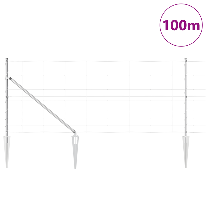 Recinzione da Campo  1x100 m Acciaio Galvanizzato