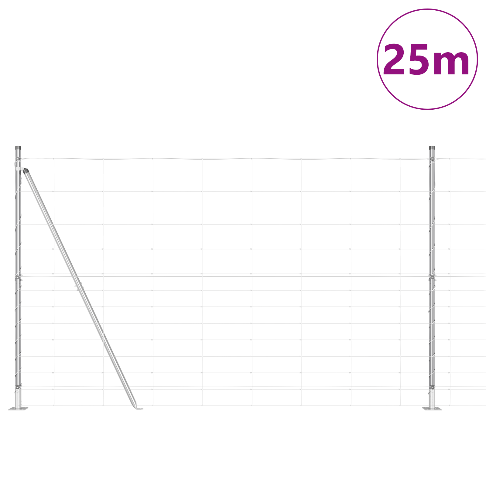 Recinto per Campo  1,5x25 m in Acciaio Zincato