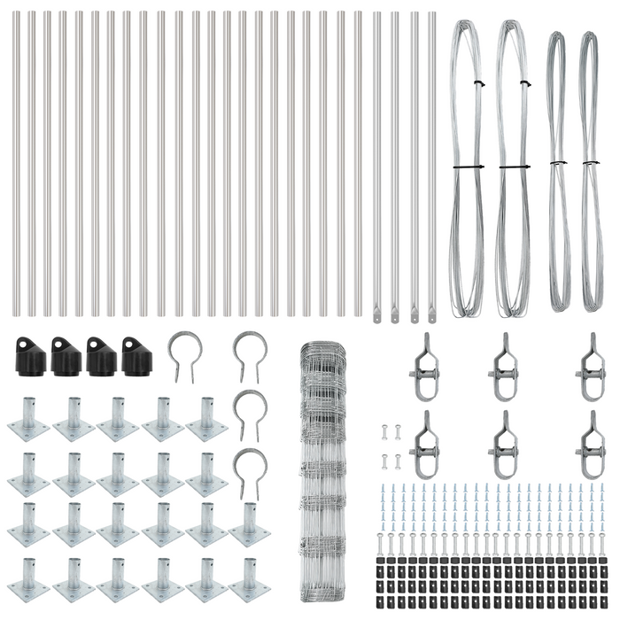 Recinzione da Campo 1x50 m Acciaio Zincato