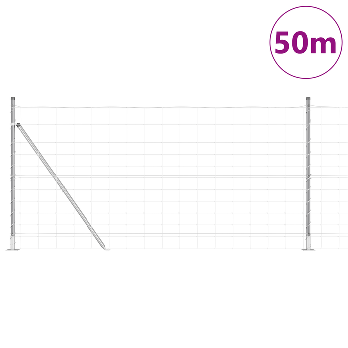 Recinzione da Campo  1.2x50 m in Acciaio Zincato