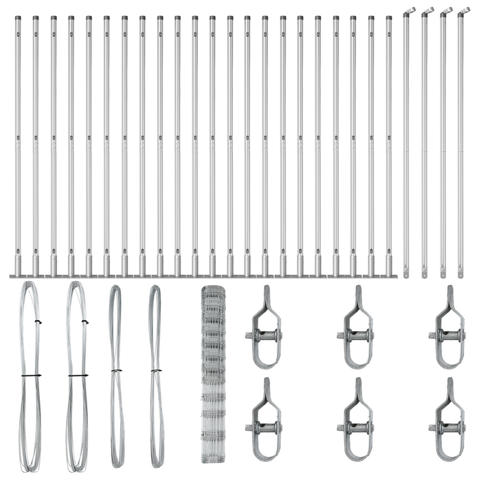 Recinto da Campo vitaXL 1.4x50 m Acciaio Zincato