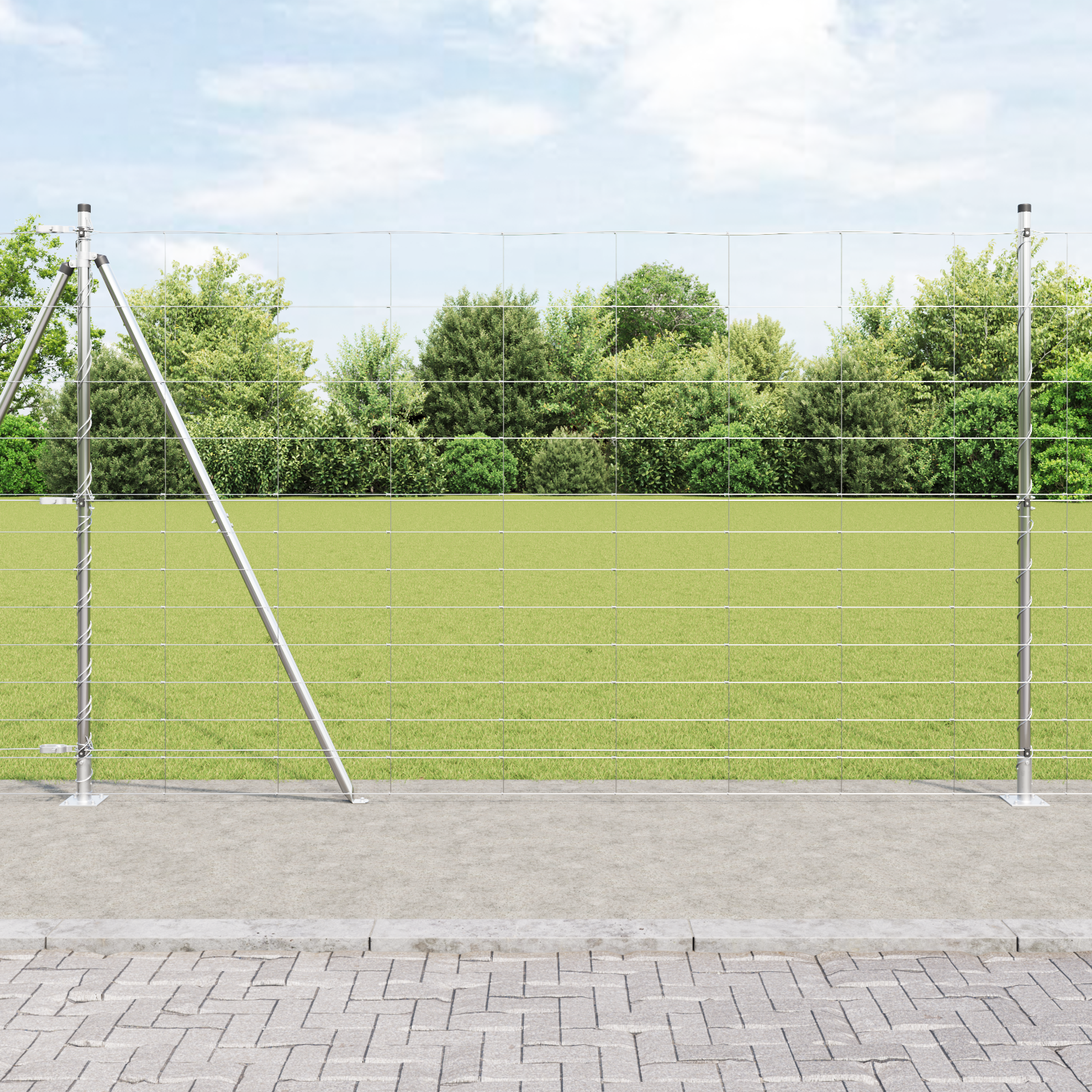 Recinzione da Campo  1.5x50 m Acciaio Galvanizzato