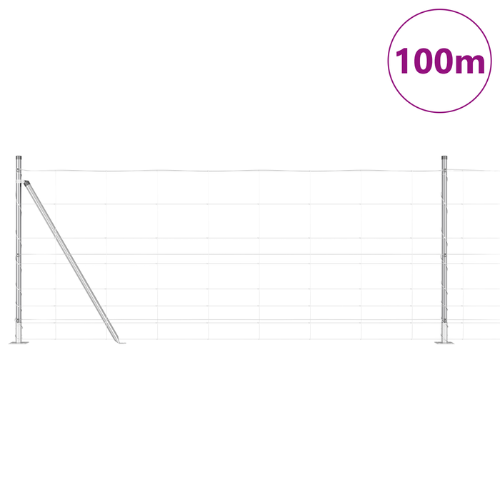Recinzione da Campo  1x100 m Acciaio Zincato