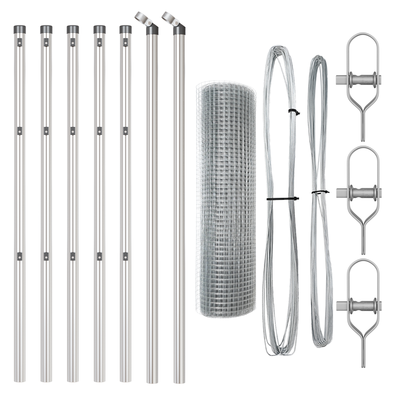 Set di Pali di Recinzione Set di 2 Acciaio zincato 10 x 0.5 m