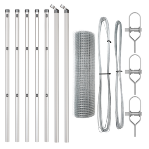 Set di Pali di Recinzione Set di 2 Acciaio zincato 10 x 0.5 m