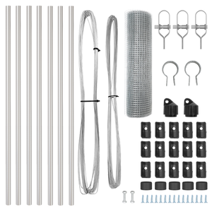 Set di Pali di Recinzione Set di 2 Acciaio zincato 10 x 0.5 m