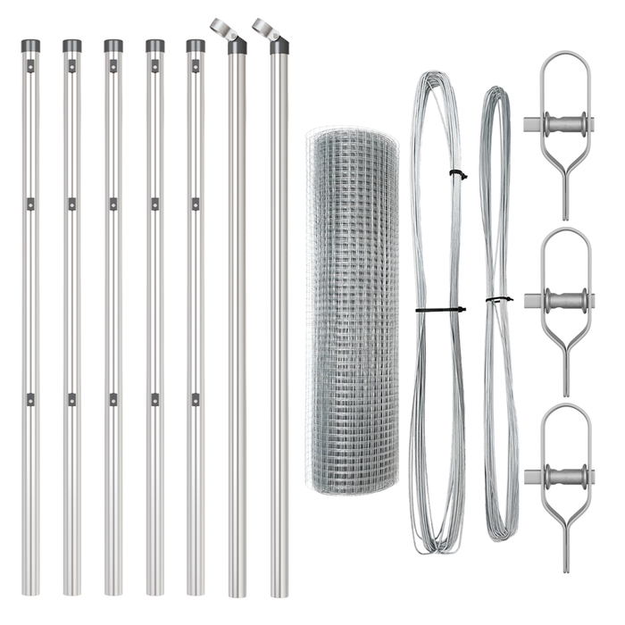 Recinzione in filo saldato con 7 pali 0,6x10 m in acciaio galvanizzato