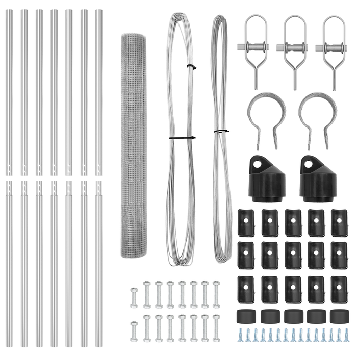 Set di Pali per Recinzione Set di 2 Acciaio zincato 10 x 1 m