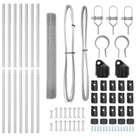 Set di Pali per Recinzione Set di 2 Acciaio Zincato 10 x 1 m
