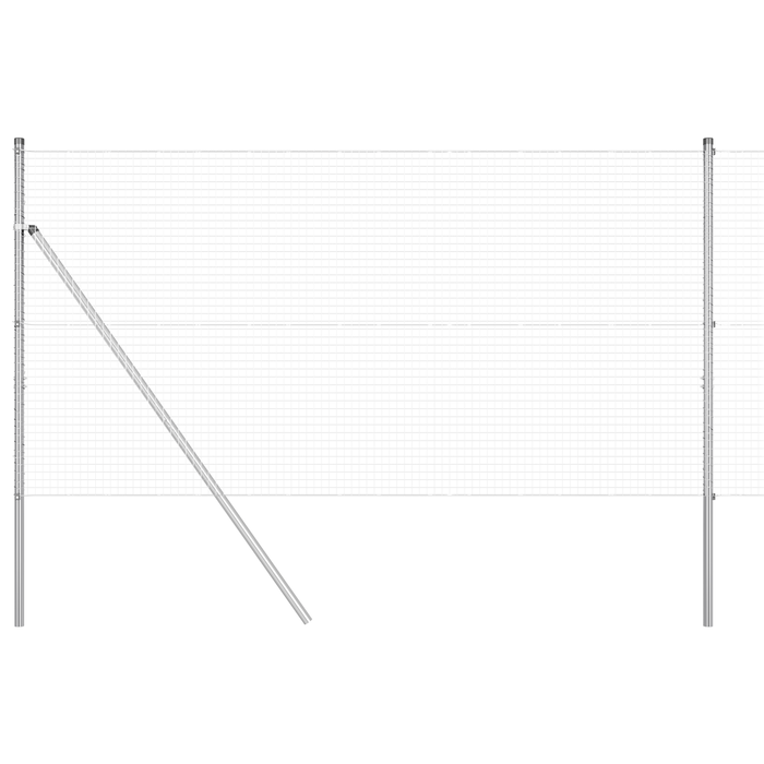 Set di Pali per Recinzione Set di 2 Acciaio Zincato 10 x 1 m