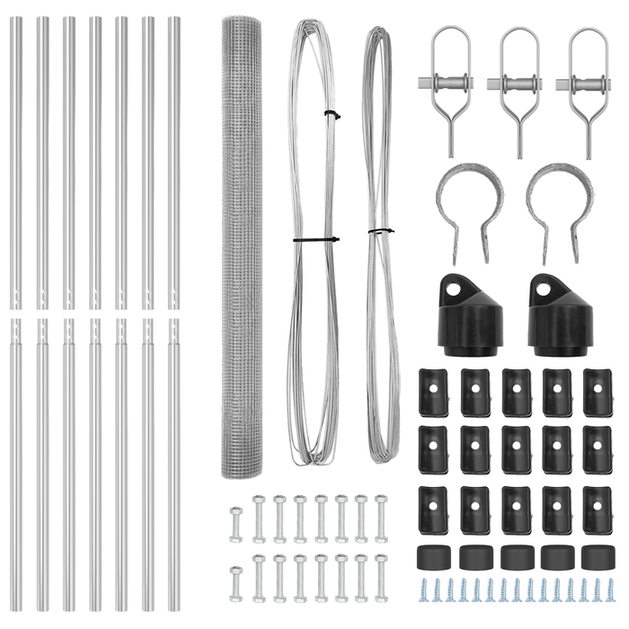 Set di pali per recinzione Set di 2 Acciaio zincato Rete zincata