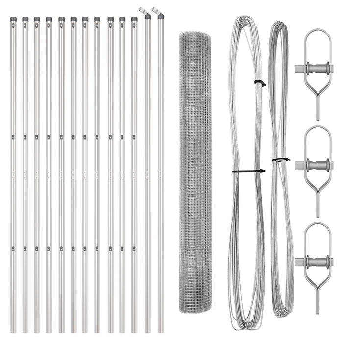 Recinzione in filo saldato con 13 pali 1x25 m Acciaio zincato