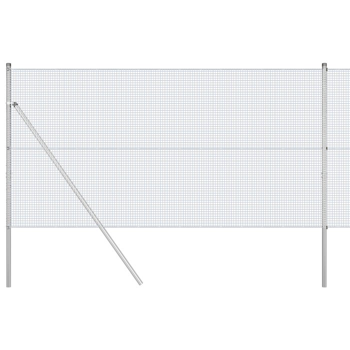 Recinzione in Filo Saldato con 13 Pali 1x25 m Acciaio Galvanizzato