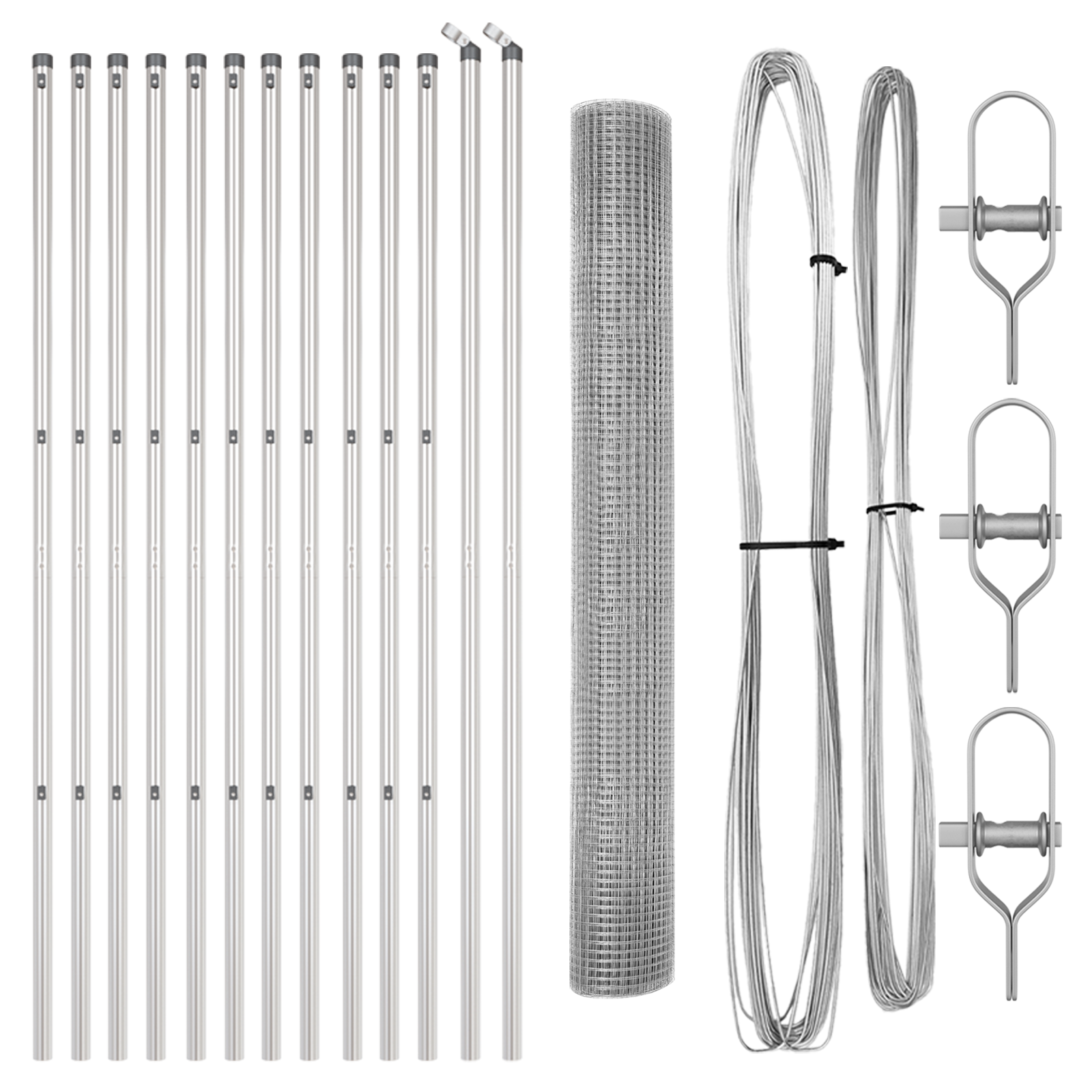 Recinzione in Filo Saldato con 13 Pali 1x25 m Acciaio Galvanizzato