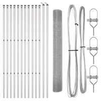 Set di pali di recinzione 25 m Set di 2 Acciaio galvanizzato