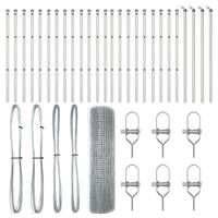 Recinzione in Filo Saldato con 13 Paletti 0.5x50 m Acciaio Zincato