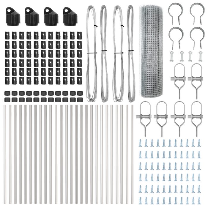 Recinzione in Filo Saldato con 13 Pali 0.8x50 m in Acciaio Galvanizzato