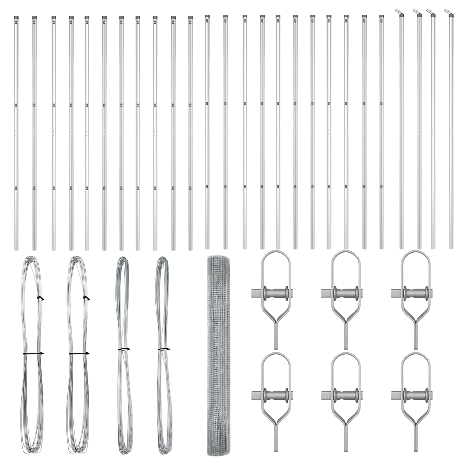 Recinto in Rete Saldata con 13 Pali 1.4x50 m Acciaio Galvanizzato