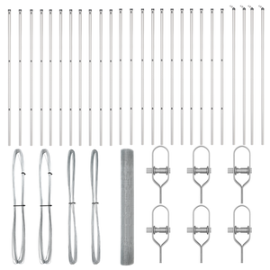 Recinto in Rete Saldata con 13 Pali 1.4x50 m Acciaio Galvanizzato