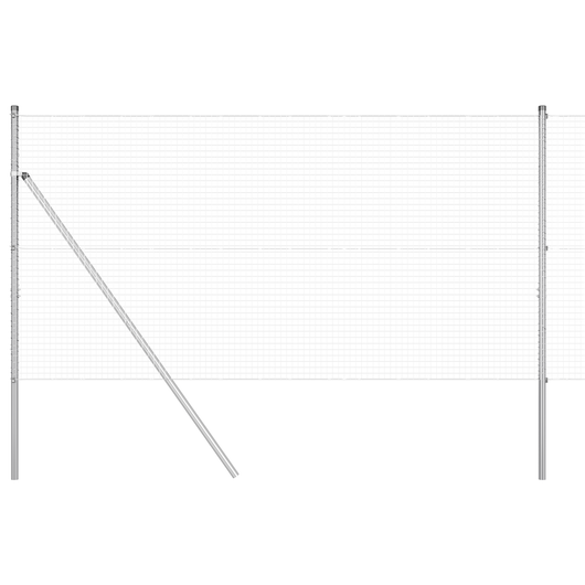 Recinzione in Filo Saldato con 13 Pali 1.4x50 m Acciaio Zincato
