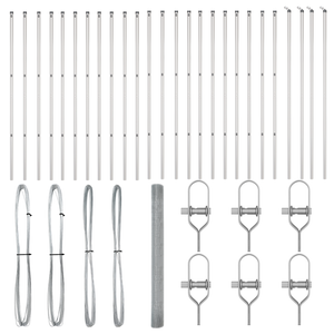 Recinzione a Filo Saldato con 13 Pali 1.5x50 m Acciaio Zincato