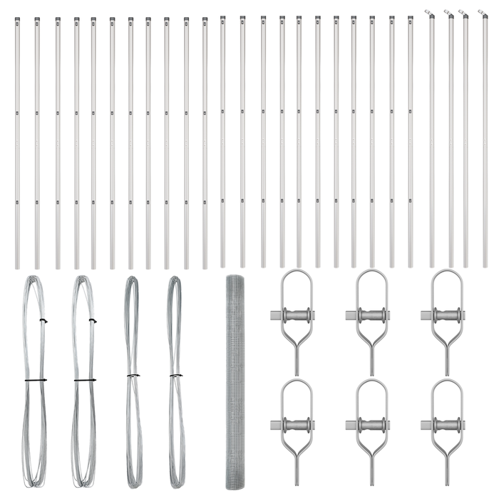 Recinzione a Filo Saldato con 13 Pali 1.5x50 m Acciaio Zincato
