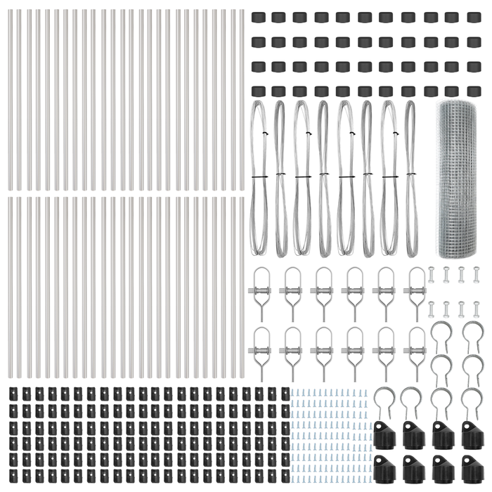 Recinzione in Rete Saldato con 13 Pali 0.4x100 m Acciaio Galvanizzato