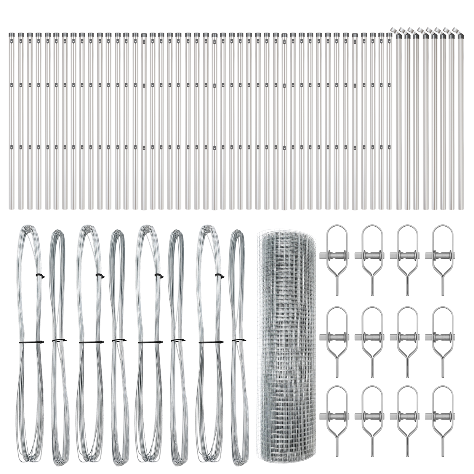 Recinzione in Filo Saldato con 13 Poste 0.8x100 m Acciaio Galvanizzato
