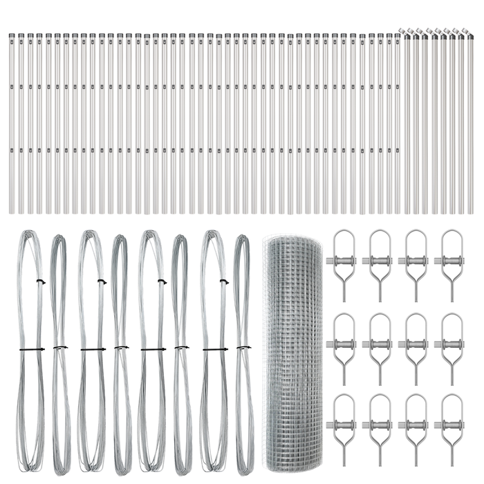 Recinzione in Filo Saldato con 13 Poste 0.8x100 m Acciaio Galvanizzato