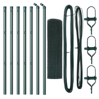 Set di Pali per Recinzione Set di 2 Verde Metallo 10 x 0.5 m