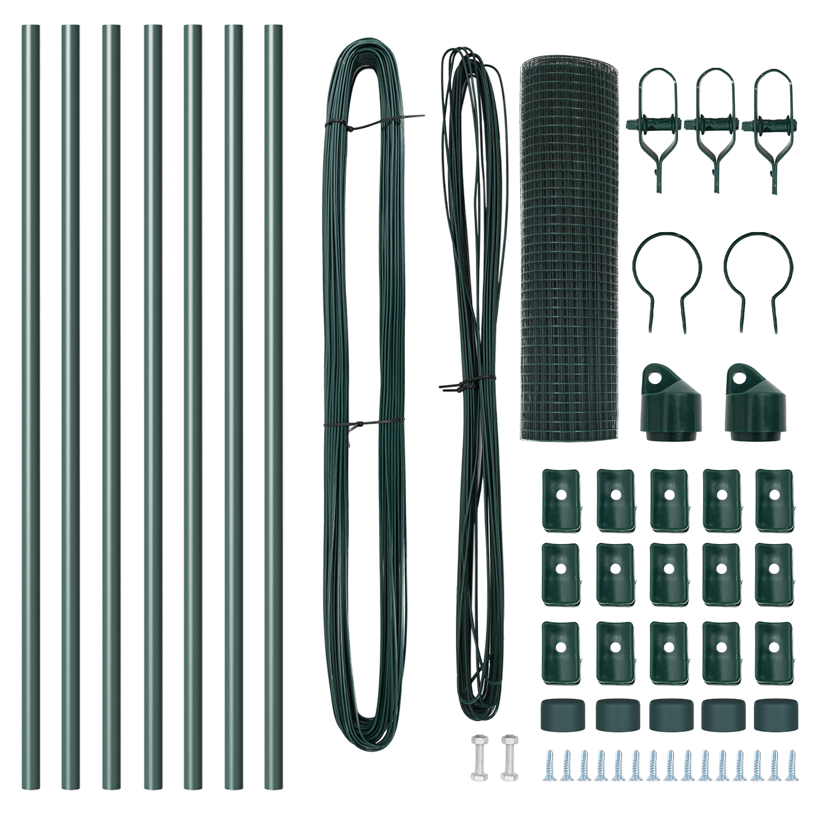 Set di Pali per Recinzione Set di 2 Verde Metallo 10 x 0.5 m