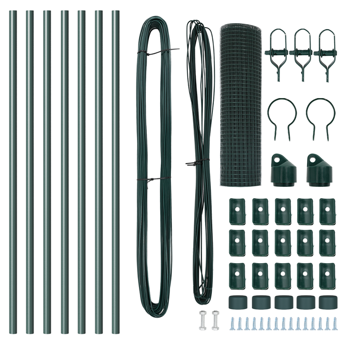 Set di Pali per Recinzione Set di 2 Verde Metallo 10 x 0.5 m