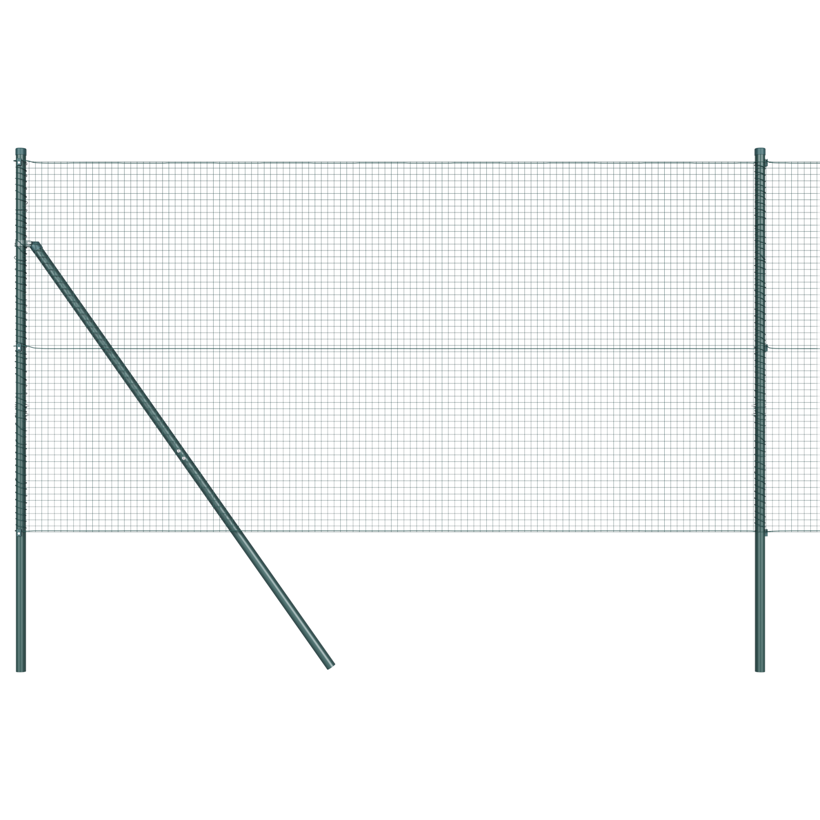 Set di Recinzione Set di 2 Verde Acciaio, PVC 10 x 1 m Robusto