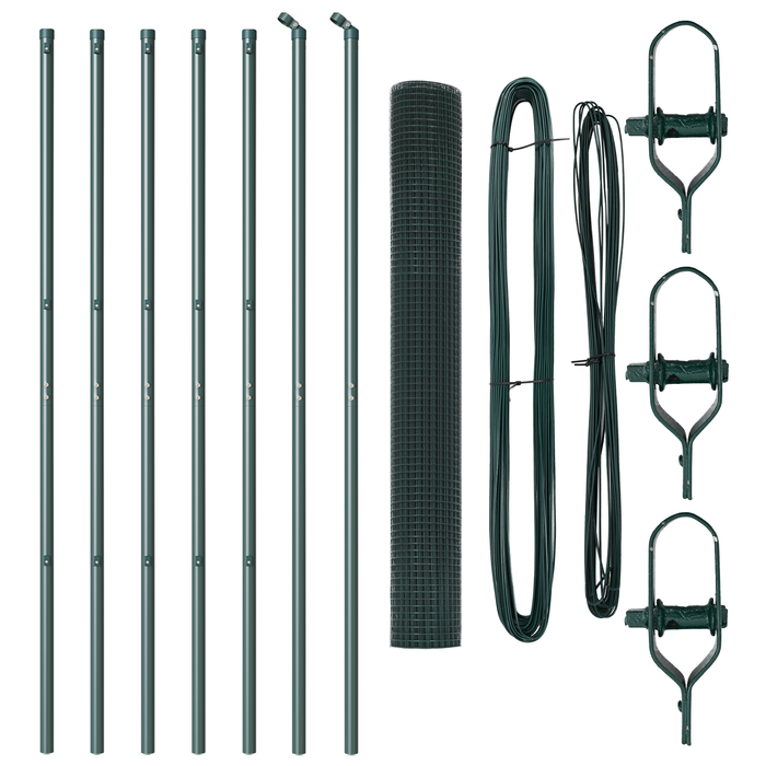 Set di Recinzione Set di 2 Verde Acciaio, PVC 10 x 1 m Robusto