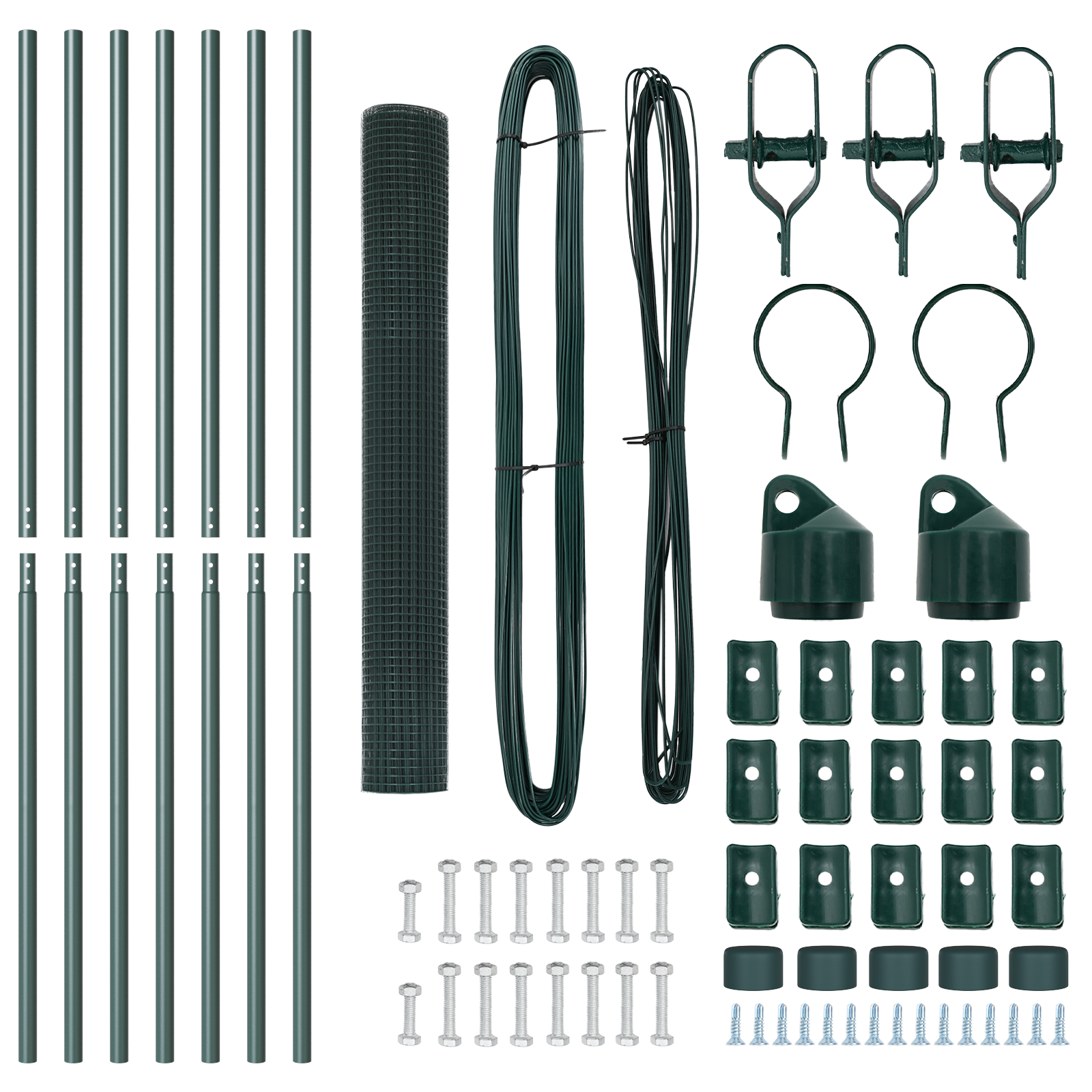Set di Recinzione Set di 2 Verde Acciaio, PVC 10 x 1 m Robusto